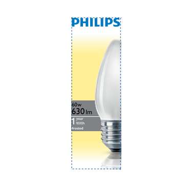 Лампа накаливания Stan 60Вт E27 230В B35 FR 1CT/10X10F Philips 921501644214