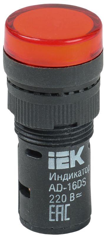 Лампа светосигнальная AD16DS d16мм 230В AC красн. IEK BLS10-ADDS-230-K04-16