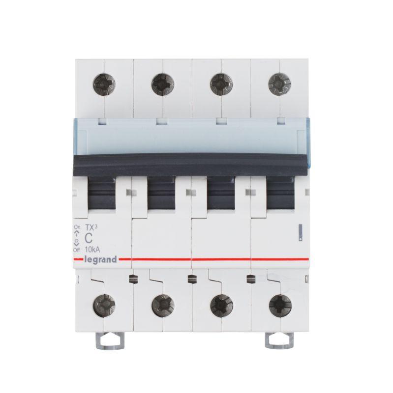 Выключатель автоматический модульный 4п C 10А 6кА TX3 6000 4мод. 400В Leg 404068