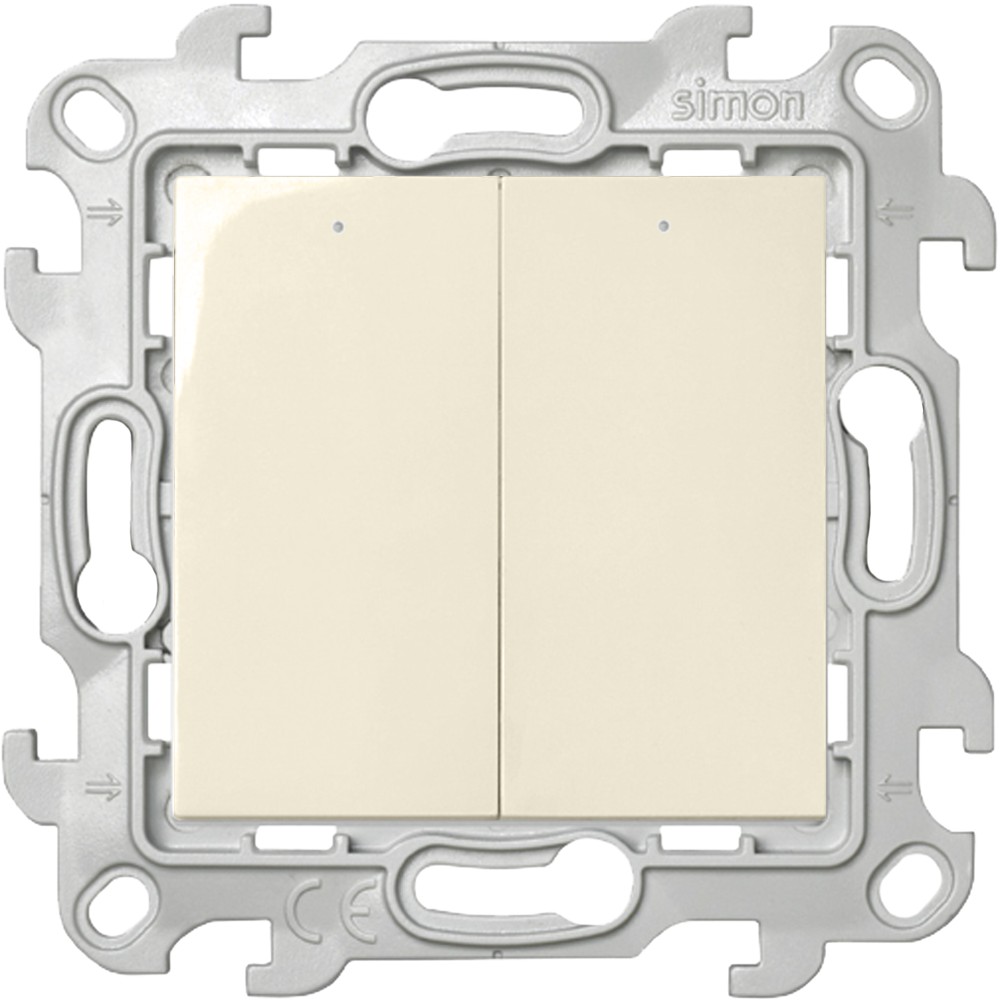 Выключатель 2-клавишный Simon SIMON 24 HARMONIE с подсветкой, 2500 Вт, слоновая кость, 2450392-031